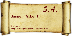 Senger Albert névjegykártya