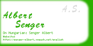 albert senger business card